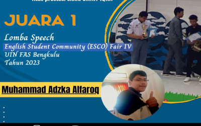 Siswa SMA IT IQRA' Kota Bengkulu Raih Juara 1 Lomba Speech dalam ESCO Fair IV UIN FAS Bengkulu 2023