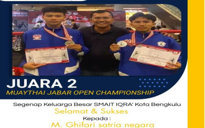 M. Ghifari Satria Negara, Siswa SMA IT IQRA' Kota Bengkulu, Raih Juara 2 dalam Kompetisi Muaythai JABAR OPEN CHAMPIONSHIP