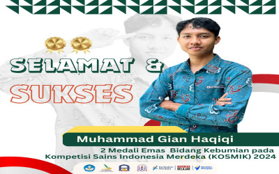 Prestasi Siswa Bengkulu! Gian Haqiqi dari SMA IT IQRA' Kota Bengkulu Raih 2 Medali Emas di Kompetisi Sains Indonesia Merdeka (KOSMIK) 2024