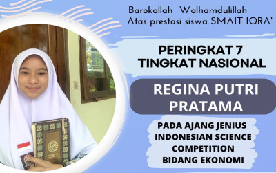 Siswi SMA IT IQRA' Kota Bengkulu, Regina Putri Pratama, Raih Peringkat 7 Nasional dalam Jenius Indonesian Science Competition