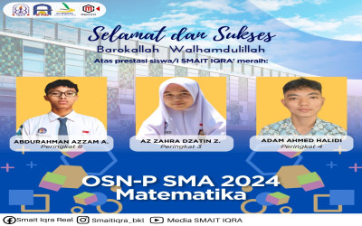 Ini Dia 3 Siswa SMA IT IQRA' Kota Bengkulu Yang Ukir Catatan Prestasi di Ajang OSN-P SMA 2024 Matematika